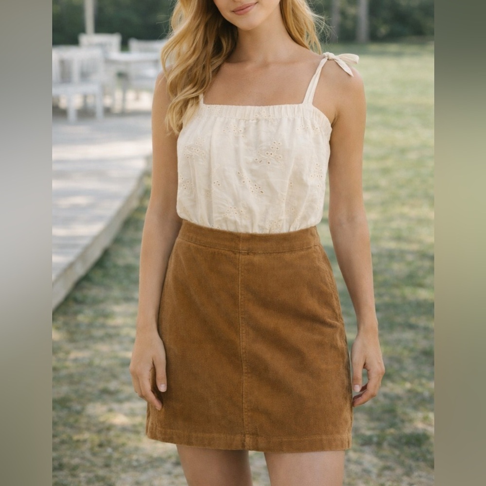 Corduroy Tan Skirt size M
